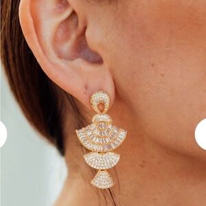 EYE CANDY NEW Fanfare CZ Dangle Earring